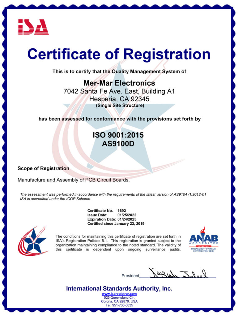 AS9100 Rev D Certificate